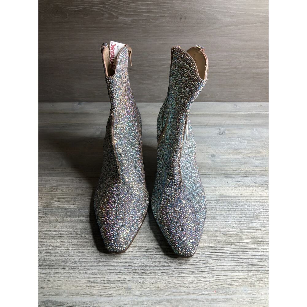 MATISSE SHAYNE AB RHINESTONE Western Zip Ankle Booties Shoe Sz 9.5 - Picture 2 of 8